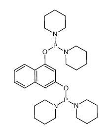 1,1',1'',1'''-((naphthalene-1,3-diylbis(oxy))bis(phosphanetriyl))tetrapiperidine结构式