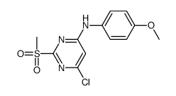 6-chloro-N-(4-methoxyphenyl)-2-methylsulfonylpyrimidin-4-amine结构式