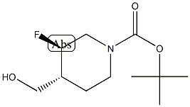 (3R,4R)-rel-3-氟-4-(羟甲基)哌啶-1-羧酸叔丁酯结构式