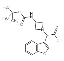苯并呋喃-3-基-(3-boc-氨基氮杂啶-1-基)乙酸结构式