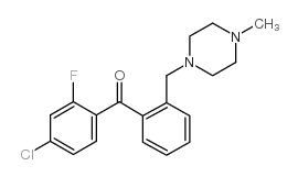4-CHLORO-2-FLUORO-2'-(4-METHYLPIPERAZINOMETHYL) BENZOPHENONE结构式