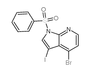 1-苯磺酰基-4-溴-3-碘-7-氮杂吲哚结构式