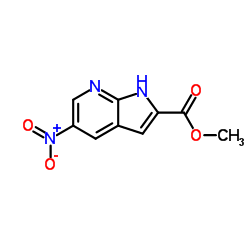 甲基 5-硝基-1H-吡咯并[2,3-B]吡啶-2-羧酸结构式