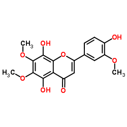 4',5,8-三羟基-3',6,7-三甲氧基黄酮结构式