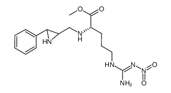 (2S)-methyl 5-(2-nitroguanidino)-2-((3-phenylaziridin-2-yl)methylamino)pentanoate Structure