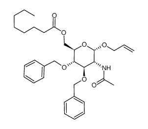 allyl 2-acetamido-3,4-di-O-benzyl-2-deoxy-6-O-octanoyl-α-D-glucopyranoside Structure