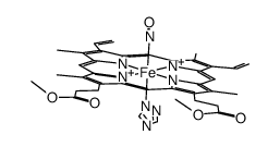 nitrosyl(protoporphyrin IX dimethyl esterato)iron(II) 1,2,4-triazolate complex Structure