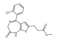 7-(2-carbomethoxyethyl)-5-(2-chlorophenyl)-1H-thieno[2,3-e]-1,4-diazepine-2-thione结构式