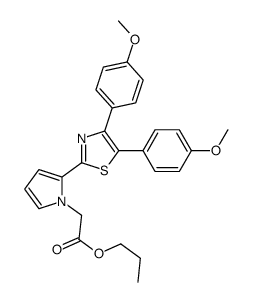 propyl 2-[2-[4,5-bis(4-methoxyphenyl)-1,3-thiazol-2-yl]pyrrol-1-yl]acetate结构式