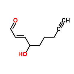(2E)-4-Hydroxy-2-nonen-8-ynal structure