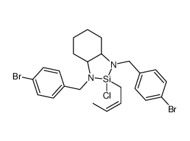 (1S,2S)-(+)-[N,N”-双(4-溴苄基)-1,2-环己烷二氨基] [(2E)-2-丁烯-1-基]氯硅烷结构式