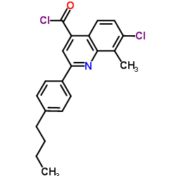 2-(4-Butylphenyl)-7-chloro-8-methyl-4-quinolinecarbonyl chloride结构式