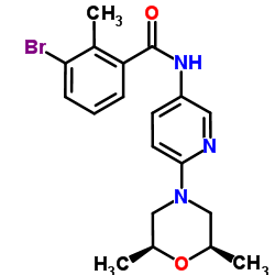 3-bromo-N-{6-[(2R,6S)-2,6-dimethyl-1,4-oxazinan-4-yl]-3-pyridinyl}-2-Methylbenzenecarboxamide Structure