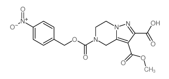 3-(甲氧基羰基)-5-((4-硝基苄氧基)羰基)-4,5,6,7-四氢吡唑并1,5-a吡嗪-2-羧酸结构式