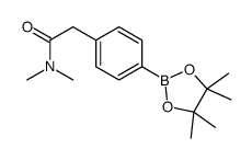 N,N-二甲基-2-(4-(4,4,5,5-四甲基-1,3,2-二氧硼杂环戊烷-2-基)苯基)乙酰胺结构式