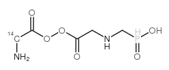 草甘膦-(甘氨酸-2-14C)结构式