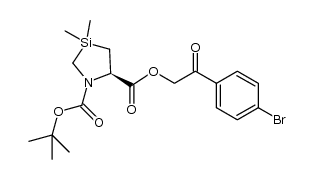 (R)-3,3-dimethyl-[1,3]azasilolidine-1,5-dicarboxylic acid 5-[2-(4-bromo-phenyl)-2-oxo-ethyl]ester 1-tert-butyl ester结构式
