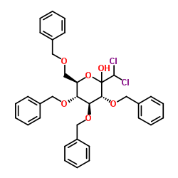 2,3,4,6-四-O-苄基-1-C-二氯甲基-D-吡喃葡萄糖结构式