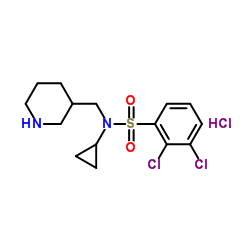 2,3-Dichloro-N-cyclopropyl-N-(3-piperidinylmethyl)benzenesulfonamide hydrochloride (1:1) Structure
