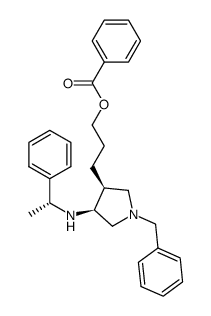 3-((3S,4S)-1-benzyl-4-(((R)-1-phenylethyl)amino)pyrrolidin-3-yl)propyl benzoate结构式