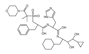 (2S)-2-benzyl-N-[(2S)-1-[[(2S,4S)-1-cyclohexyl-4-cyclopropyl-3,4-dihydroxybutan-2-yl]amino]-3-(1H-imidazol-5-yl)-1-oxopropan-2-yl]-3-(2-methyl-1-morpholin-4-yl-1-oxopropan-2-yl)sulfonylpropanamide Structure