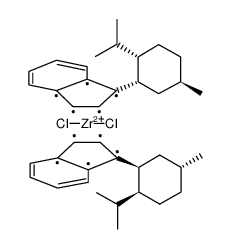 (-)-bis[1-{(1's,2's,5'r)-2'-i-propyl-5'-methylcyclohexyl}indenyl]zirconium (iv) dichloride Structure