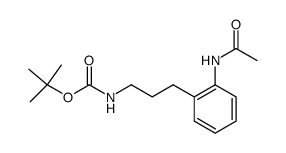 N-tert-butyloxycarbonyl-3-(2-acetamidophenyl)propylamine结构式