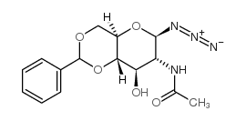 2-乙酰氨基-4,6-O-苯亚甲基-2-脱氧-Β-D-吡喃葡萄糖酰基叠氮化物结构式