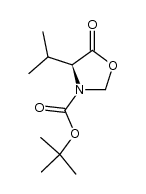 (4S)-N-tert-butyloxycarbonyl-4-isopropyl-1,3-oxazolidin-5-one结构式