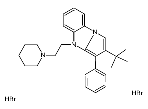2-tert-butyl-3-phenyl-4-(2-piperidin-1-ylethyl)pyrrolo[1,2-a]benzimidazole,dihydrobromide结构式