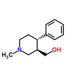 (3R,4S)-4-苯基-3-羟甲基-1-甲基哌啶结构式