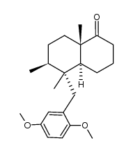 (4aS,5R,6S,8aS)-5-(2,5-dimethoxybenzyl)-5,6,8a-trimethyloctahydronaphthalen-1(2H)-one结构式