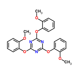 2,4,6-Tris(2-methoxyphenoxy)-1,3,5-triazine结构式
