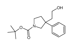 3-(2-羟基乙基)-3-苯基吡咯烷-1-羧酸叔丁酯结构式