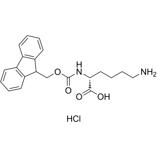 N-(9-芴甲氧羰基)-D-赖氨酸盐酸盐结构式