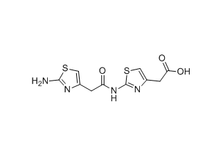 2-(2-(2-(2-氨基噻唑-4-基)乙酰氨基)噻唑-4-基)乙酸结构式