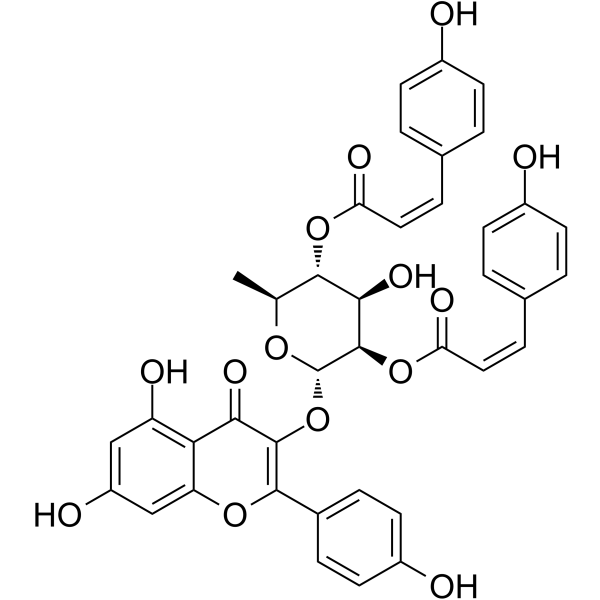 2",4"-Di-O-(Z-p-coumaroyl)afzelin structure
