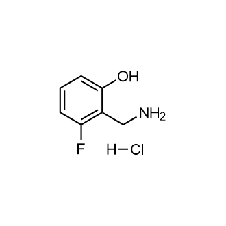 2-(氨基甲基)-3-氟苯酚盐酸盐结构式