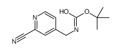 4-[(tert-butoxycarbonylamino)methyl]-2-cyanopyridine structure