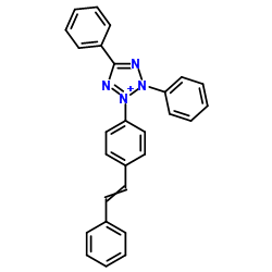 2H-Tetrazolium,2,5-diphenyl-3-[4-(2-phenylethenyl)phenyl]-, chloride (1:1) structure