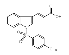 3-(1-[(4-甲基苯基)磺酰基]-1H-吲哚-3-基)丙烯酸结构式