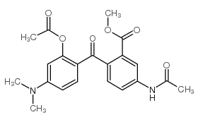 4-乙酰氨基-2-乙酰氧基-4-二甲基氨基-2-甲氧基羰基-苯甲酮结构式