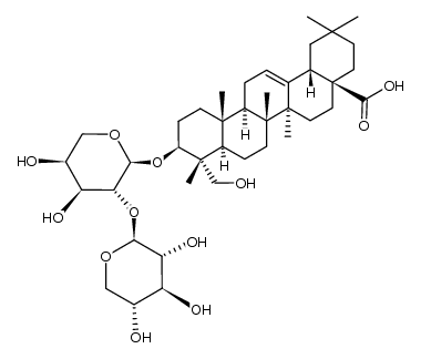 hederagenin 3-O-[β-D-xylopyranosyl-(1-2)-α-L-arabinopyranoside] Structure