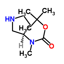 (R)-3-(N-BOC-N-甲氨基)吡咯烷结构式