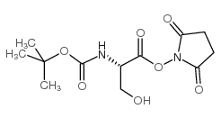 Boc-L-丝氨酸N-羟基琥珀酰亚胺酯结构式