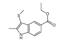 ethyl 2-methyl-3-methylsulfanyl-1H-indole-5-carboxylate结构式