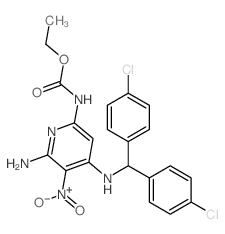 ethyl N-[6-amino-4-[bis(4-chlorophenyl)methylamino]-5-nitro-pyridin-2-yl]carbamate Structure
