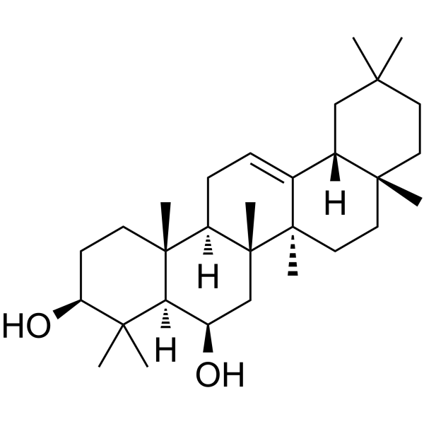 齐墩果-12-烯-3b,6b-二醇结构式