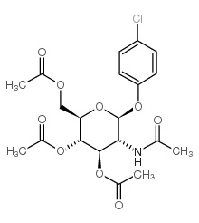 4-氯苯基-2-乙酰氨基-3,4,6-三-氧-乙酰基-2-脱氧-Β-D-葡萄糖苷结构式