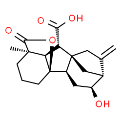 4aα,6α-Dihydroxy-1-methyl-8-methylenegibbane-1α,10β-dicarboxylic acid 1,4a-lactone Structure